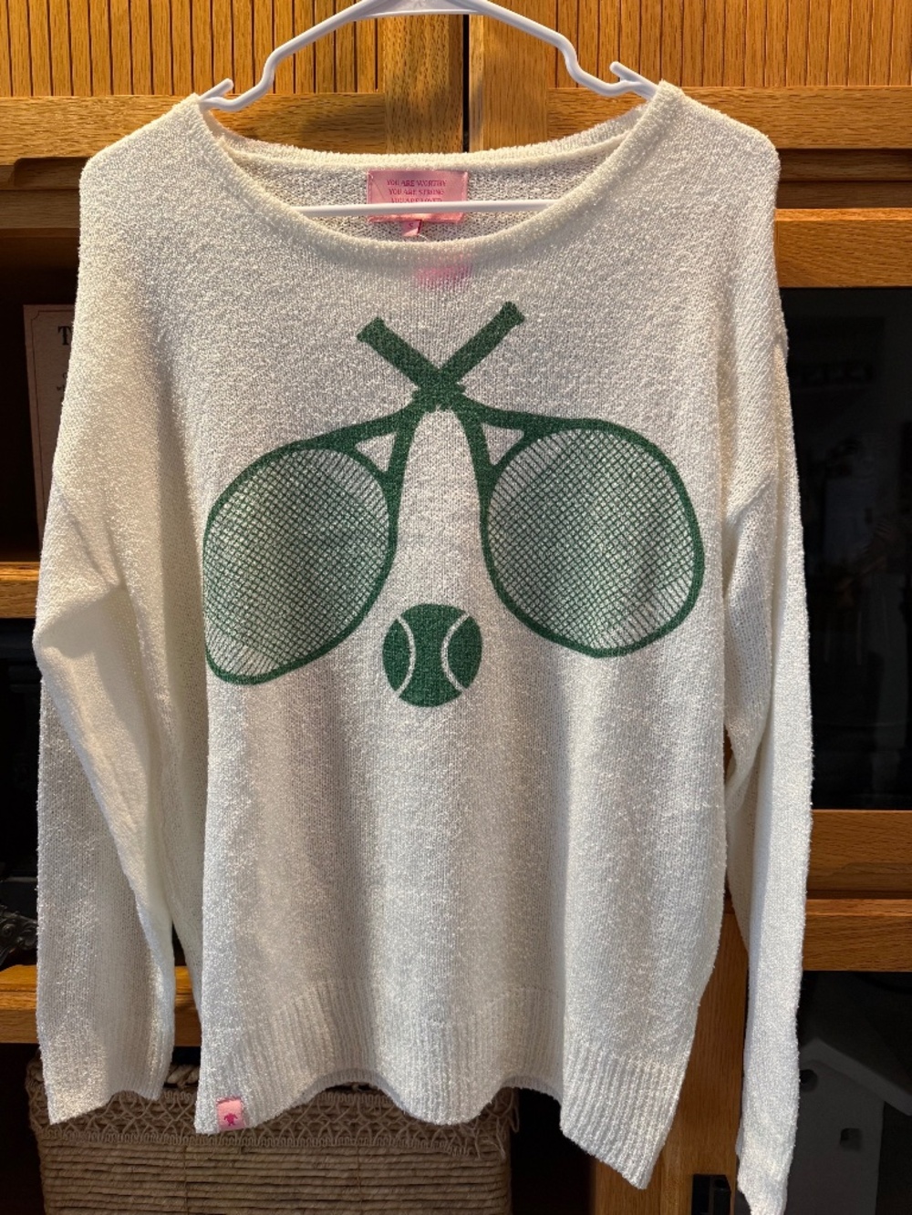 Brand New Simply Southern Tennis Racket Lightweight Sweater, Small